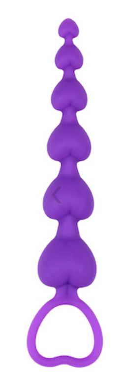 Silicone Heart Booty Beads – Purple