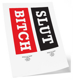 Mister B Temporary Tattoo – SLUT / BITCH