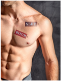 Mister B Temporary Tattoo – SLUT / BITCH